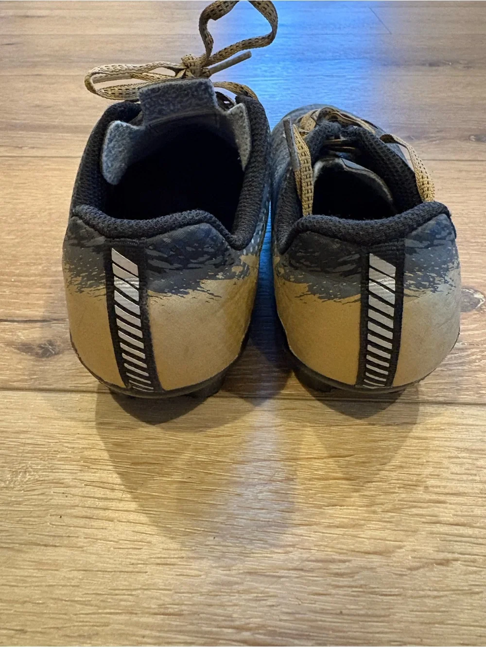 Kids' Black and Gold Soccer Sneakers